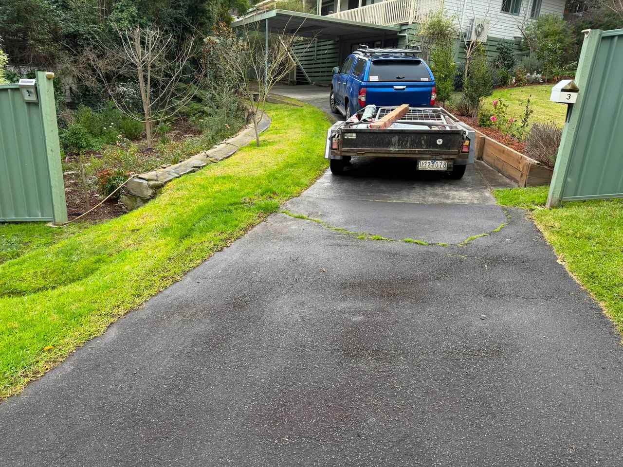 Driveway opening before the gate installation